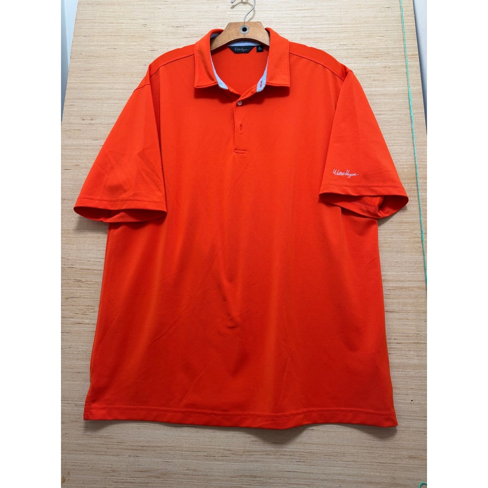Walter Hagen Men's Orange Golf Polo Shirt Size Large Short Sleeve